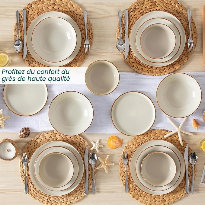 Dinnerware, Glass, Transparent, 18-piece set