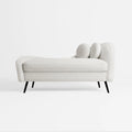 M ridienne effet laine boucl e blanc  cru, pieds m tal noir