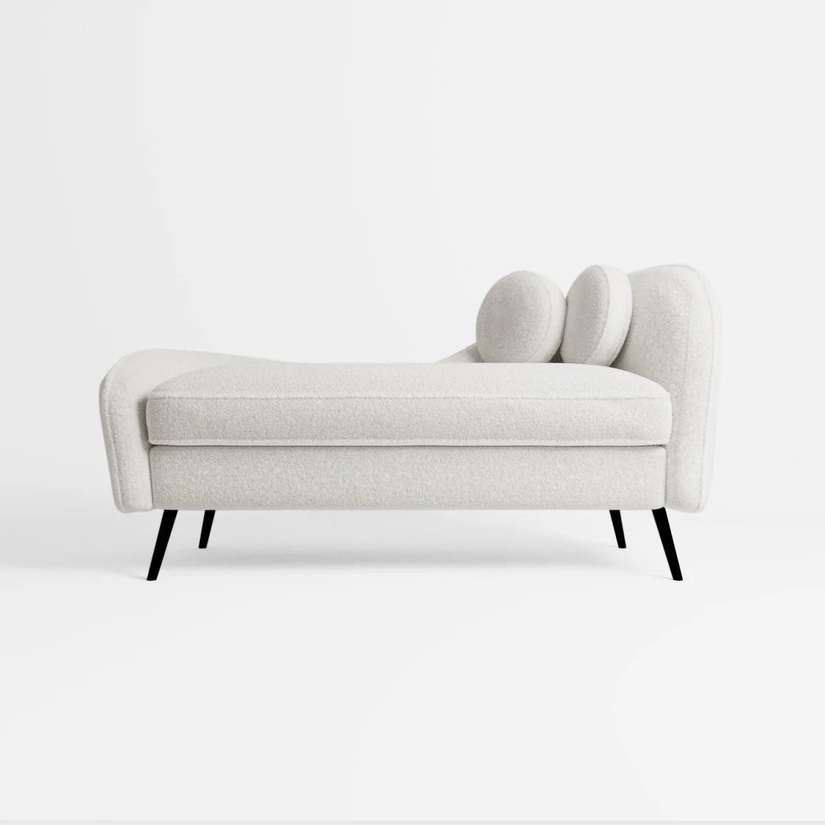 M ridienne effet laine boucl e blanc  cru, pieds m tal noir