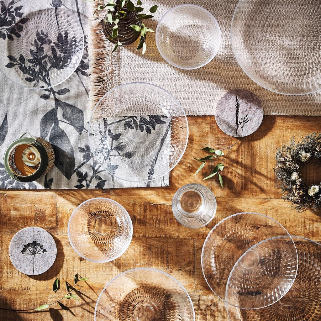 Dinnerware, Glass, Transparent, 18-piece set