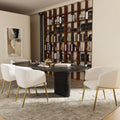 Fauteuil de salle   manger bouclette blanche Basile