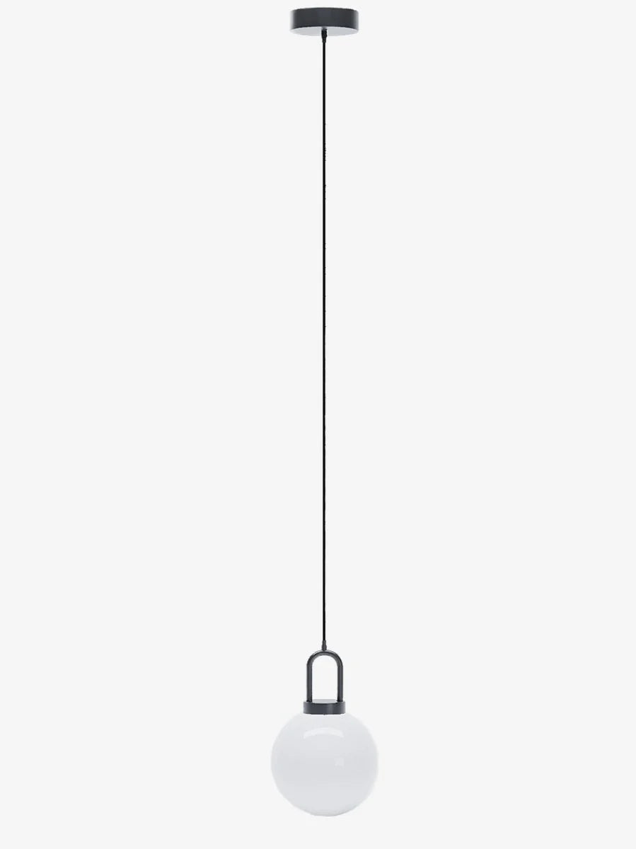 Luminaire suspension globe et m tal noir Lafayette