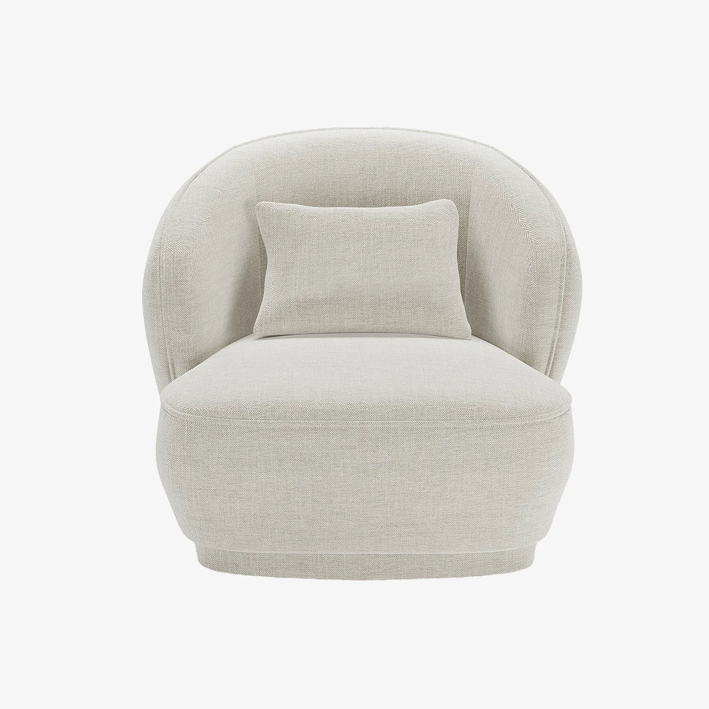 Fauteuil design tissu beige Pablo
