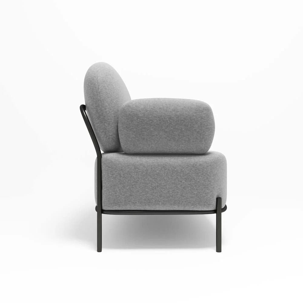 Canapé 2 places design en tissu gris foncé