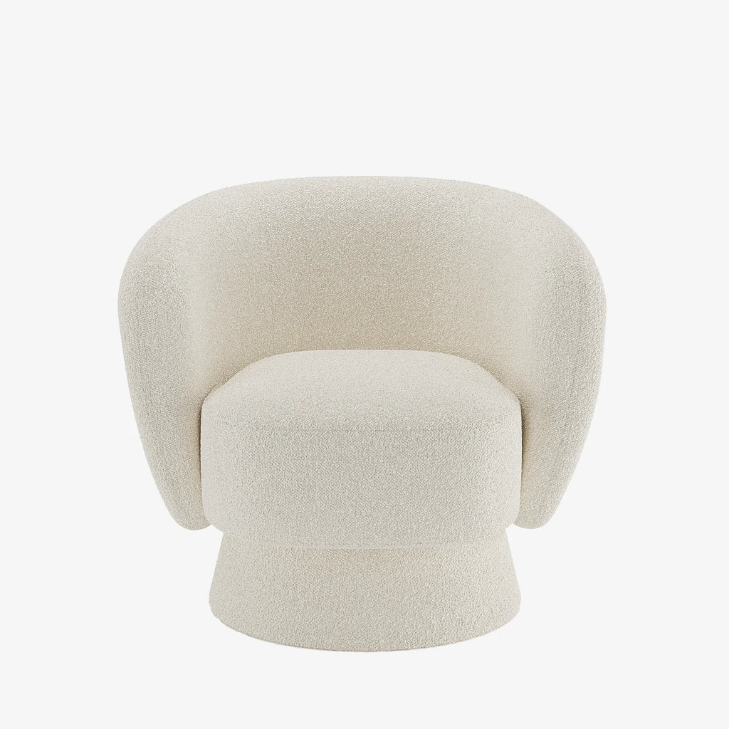 Fauteuil bouclette pivotant couleur cr me Salma