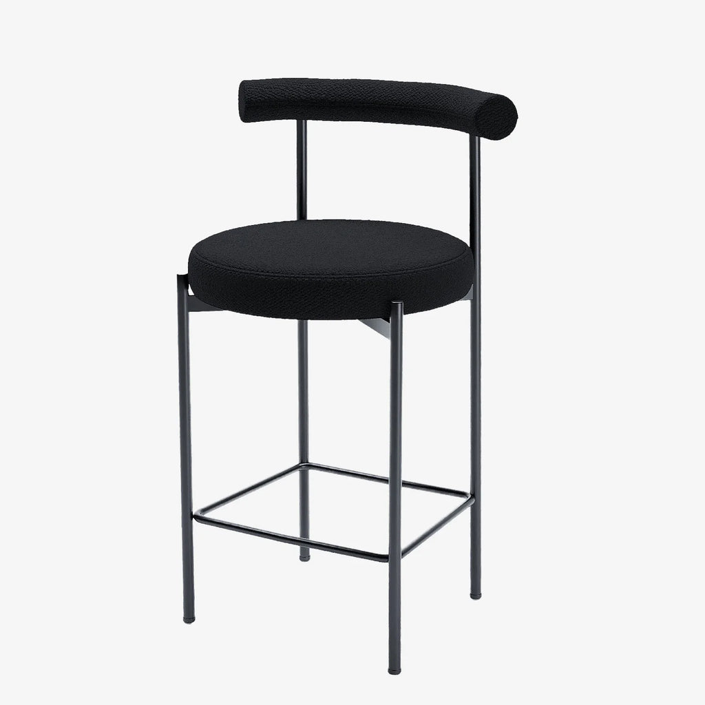 Lot de 2 chaises de bar bouclette grise anthracite  Charlotte