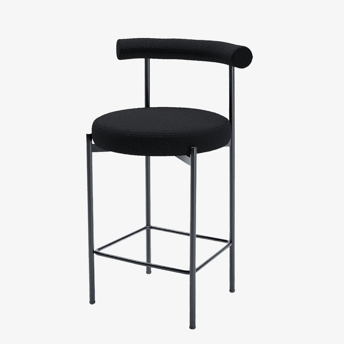 Lot de 2 chaises de bar bouclette grise anthracite  Charlotte