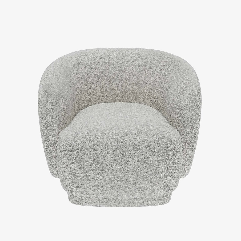 Fauteuil bouclette couleur gris-cr me Victoria