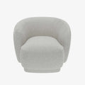 Fauteuil bouclette couleur gris-cr me Victoria