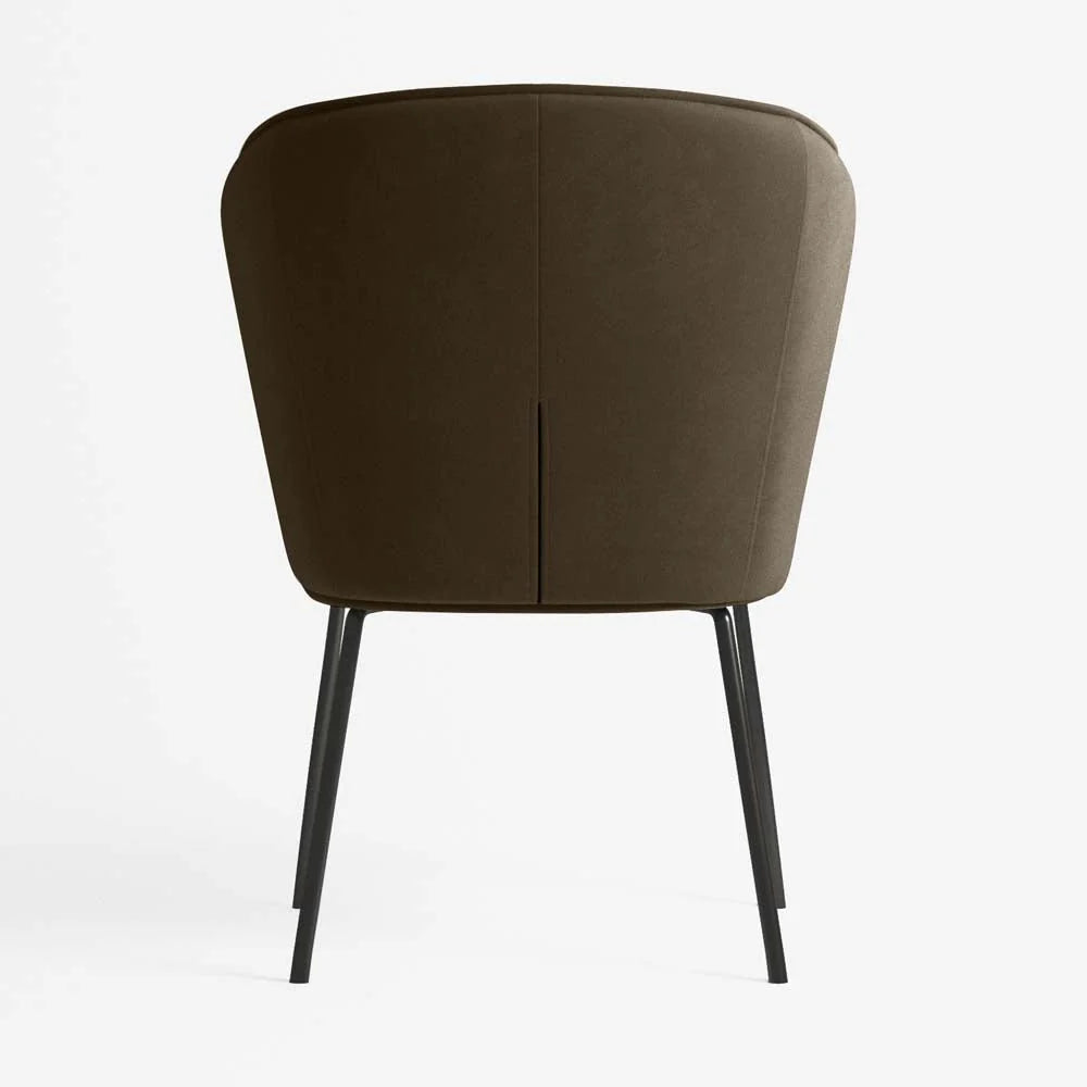 Chaise en velours brun foncé
