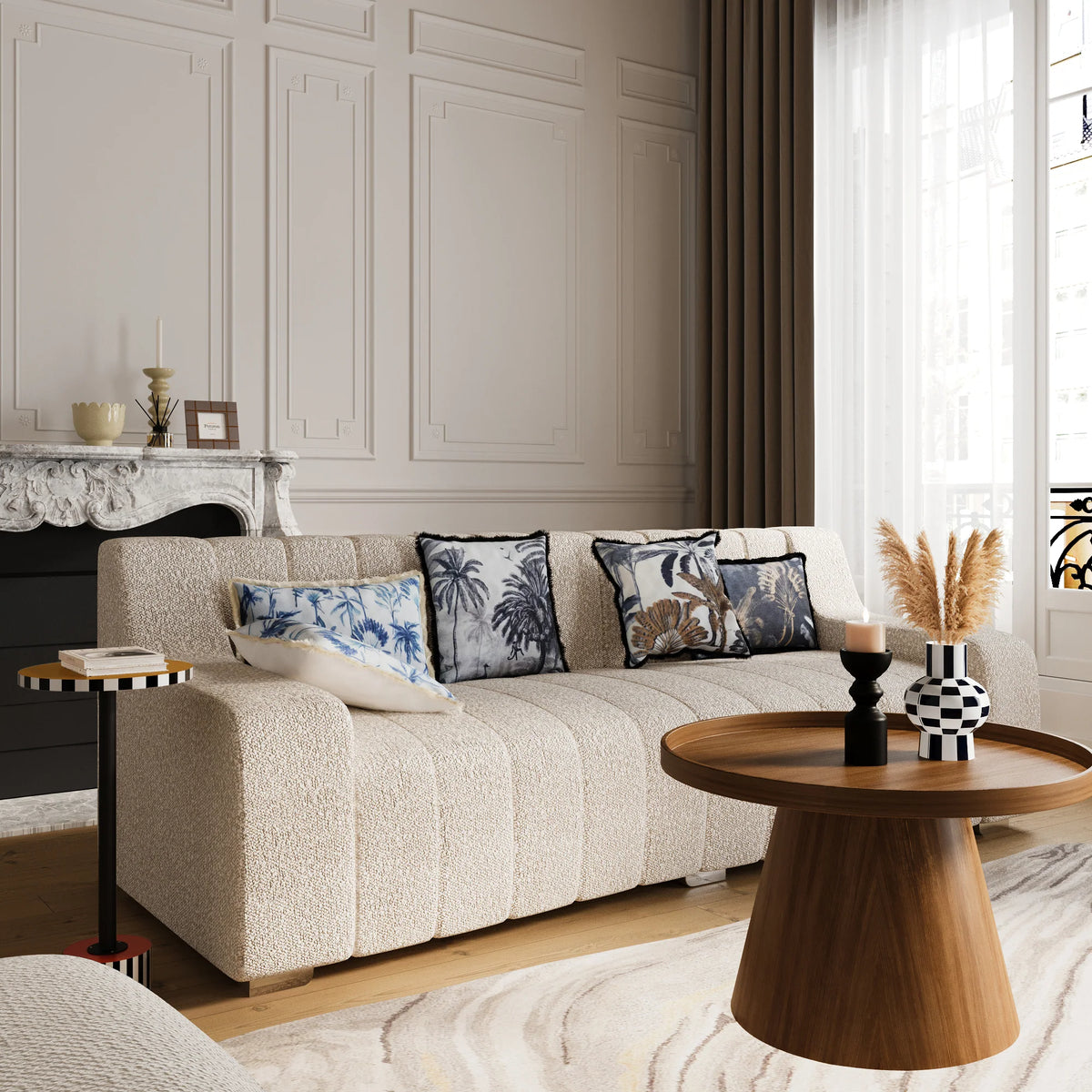 Table d appoint ronde originale jaune