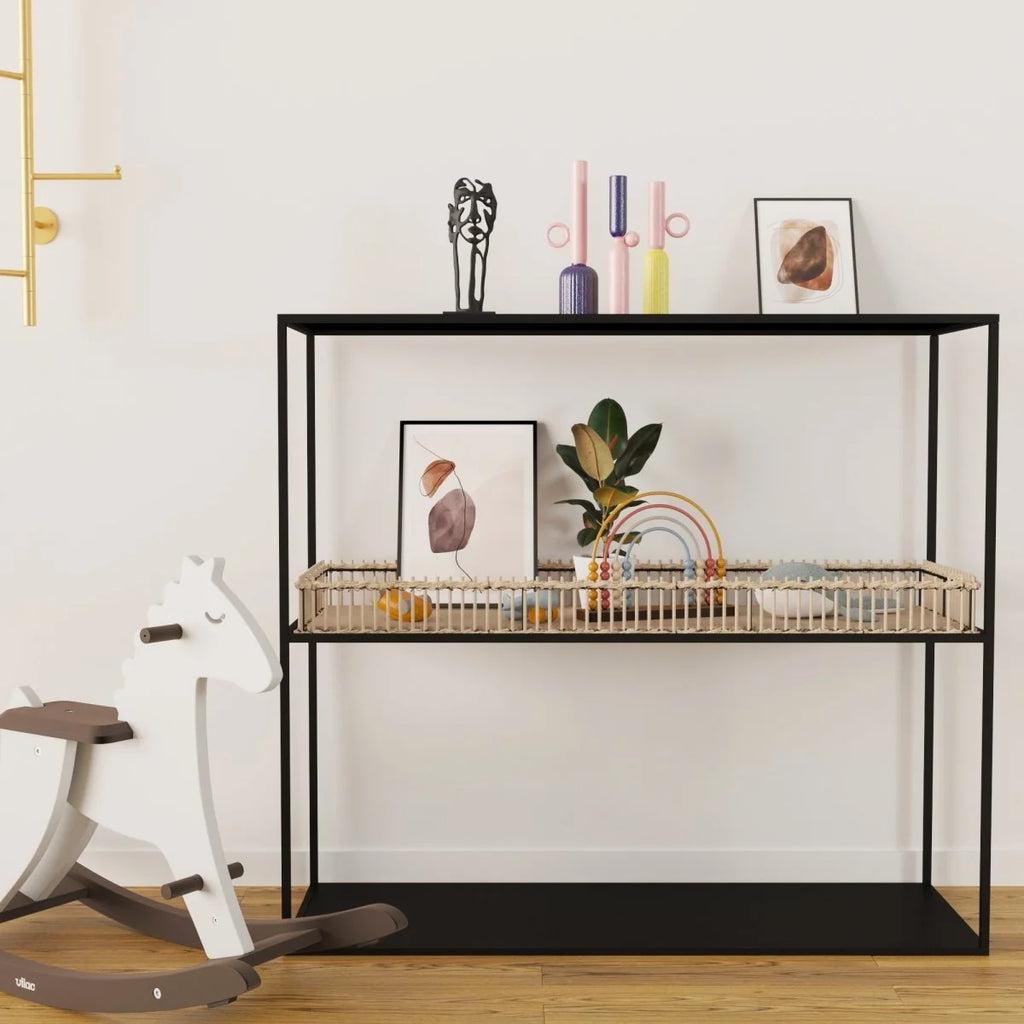 Console en m tal et bambou