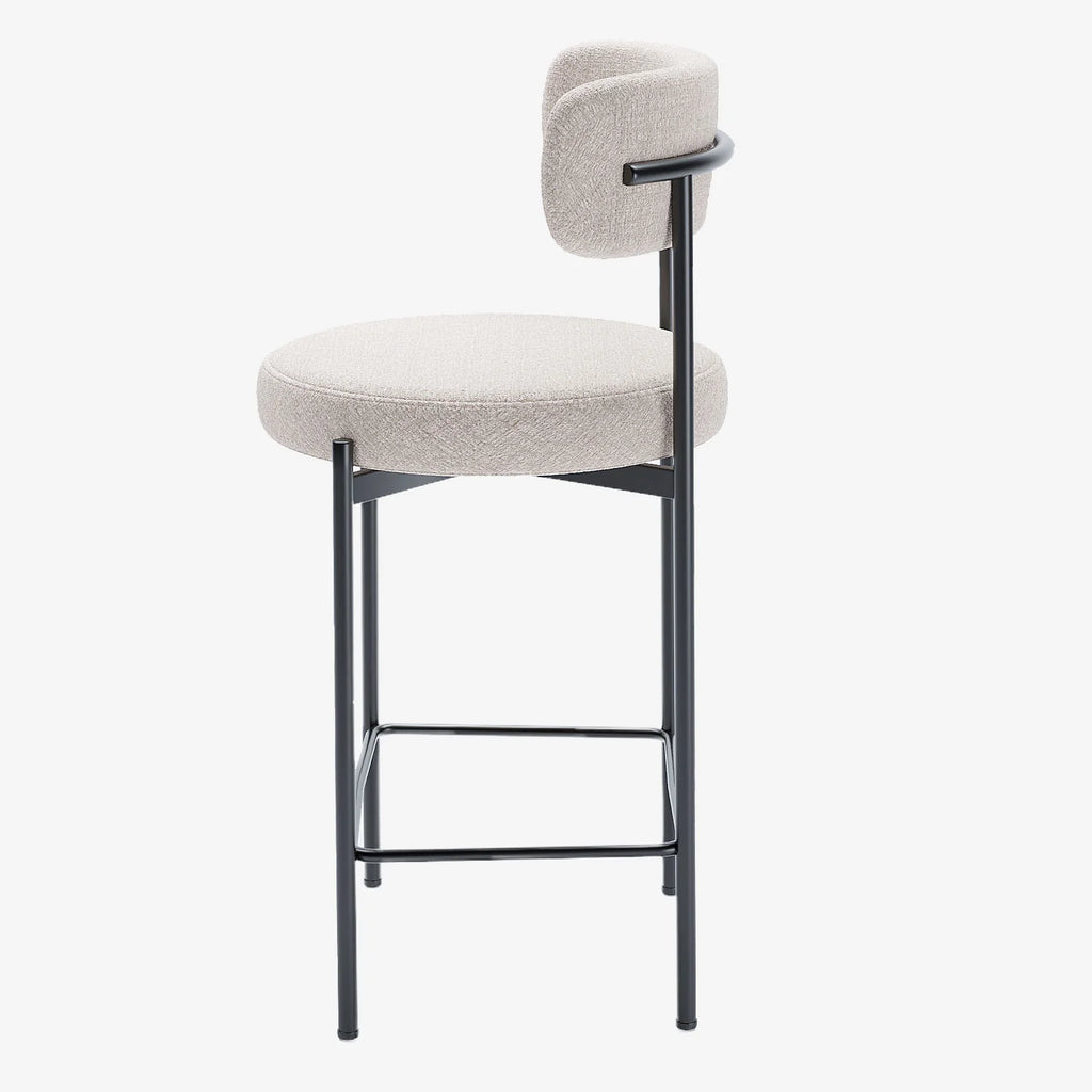 Lot de 2 tabourets de bar velours cr me Agathe