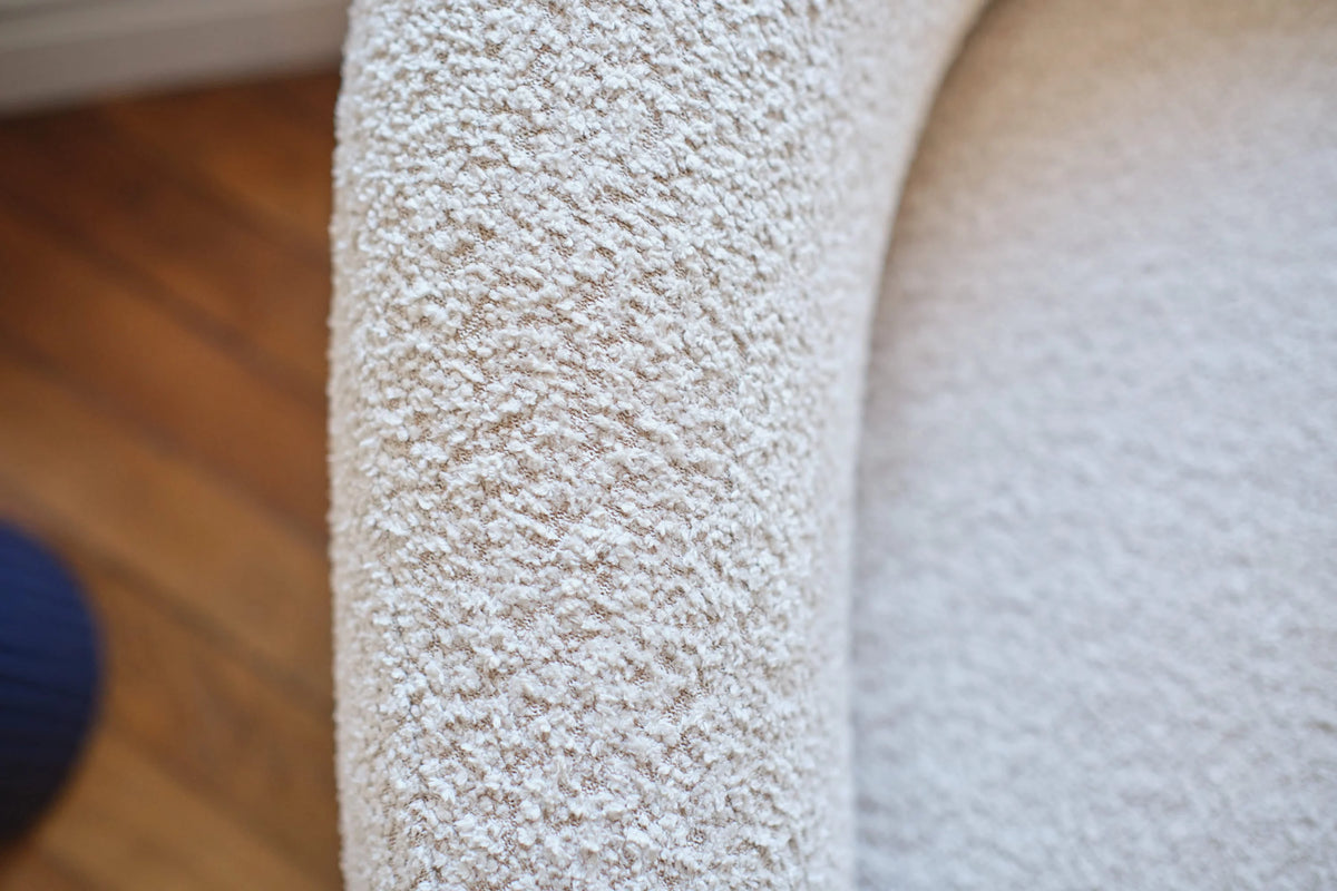 Loveseat Joshua - Fauteuil 2 places en tissu bouclette cr me