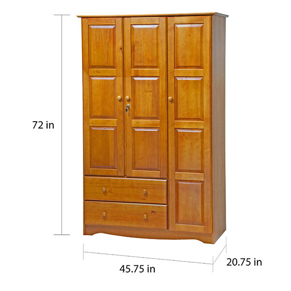 Grande Armoire en Bois Massif 100% - Moka