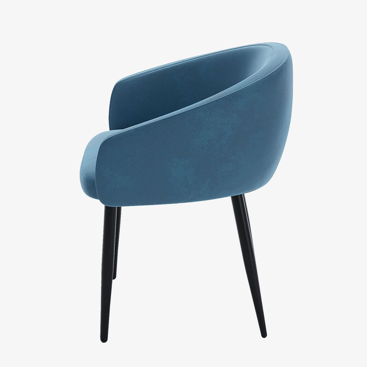 Paire de fauteuils de table design velours bleu Eug nie