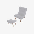 Fauteuil avec repose-pieds bouclé