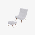 Fauteuil avec repose-pieds bouclé