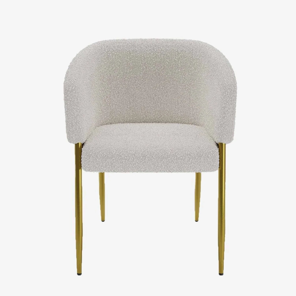 Fauteuil de salle   manger bouclette blanche Basile