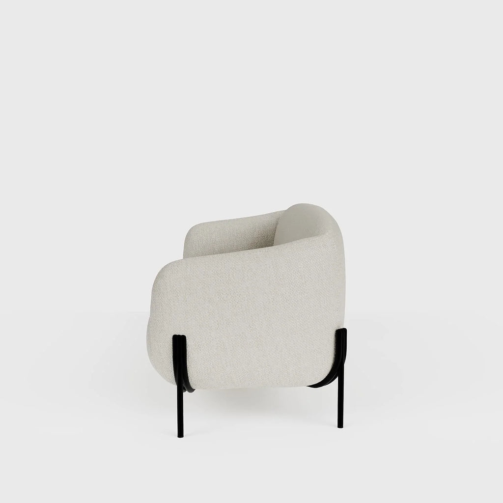 Joyce   Canap  design arrondi tissu chenille blanc