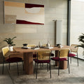 Lot de 2 chaises en rotin et velours bordeaux Juna