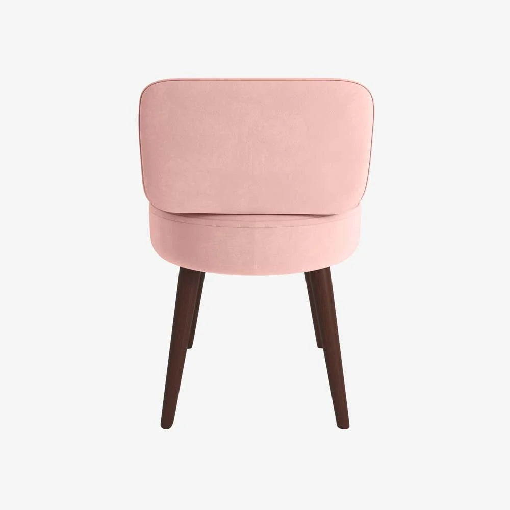 Petit fauteuil en velours rose vintage