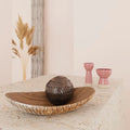 Boule d corative en r sine effet bois sculpt  S oul