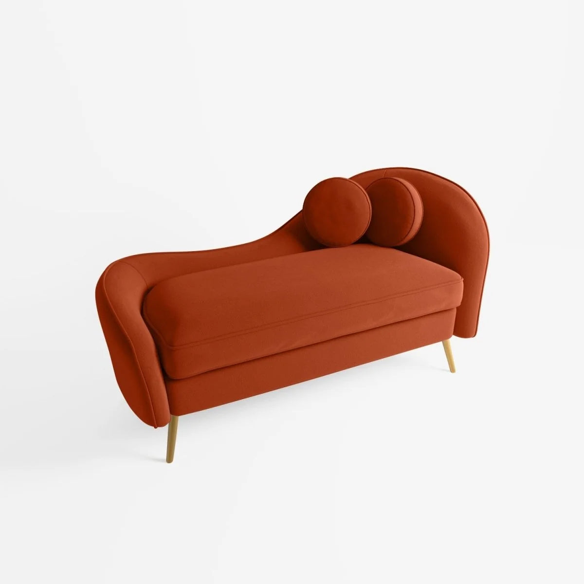 M ridienne en velours ocre et pieds dor s