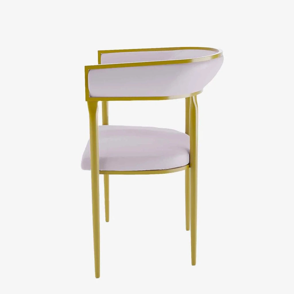 Chaise de salle   manger design dossier arrondi velours rose p le Aurore