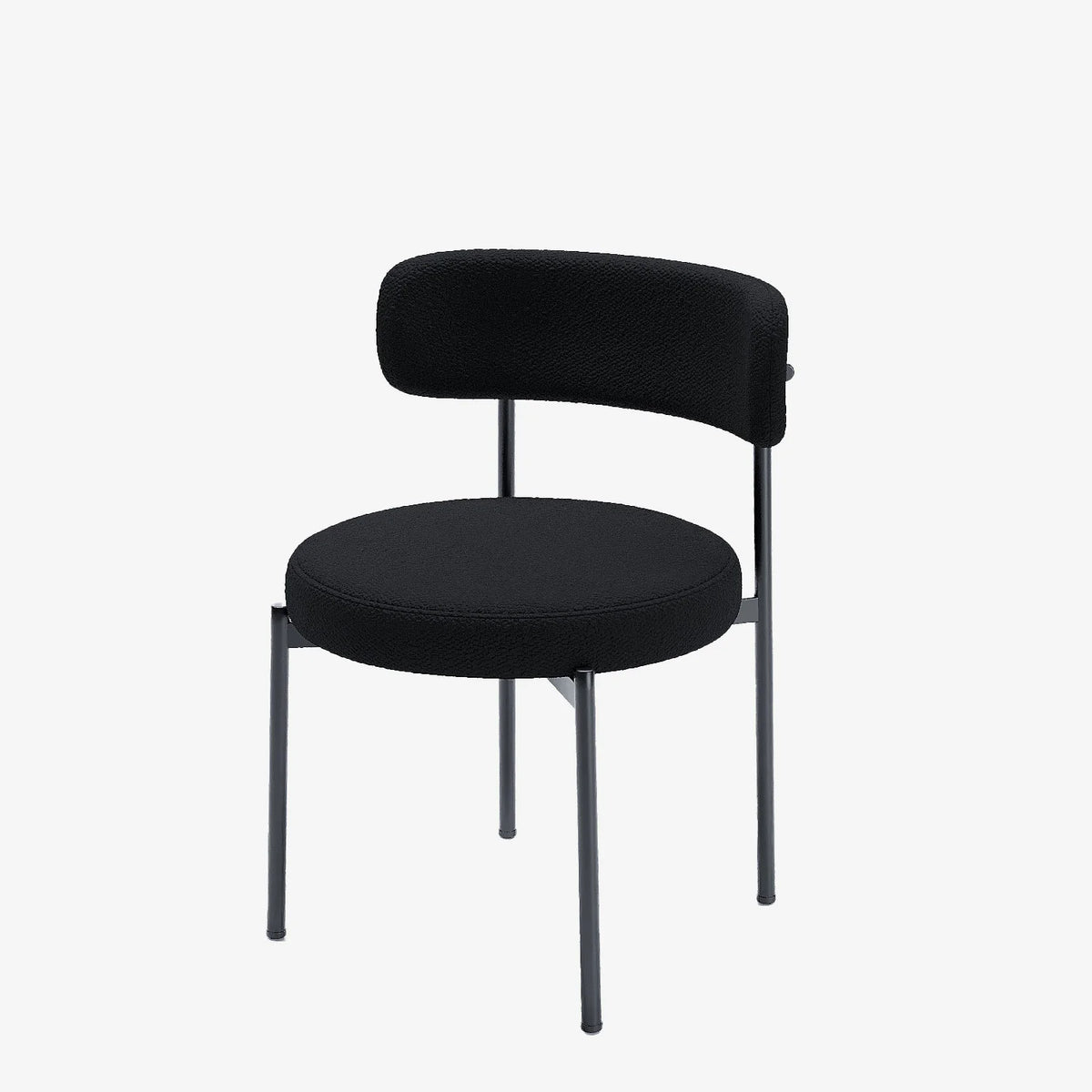 Lot de 2 chaises de table bouclette grise anthracite Scarlett
