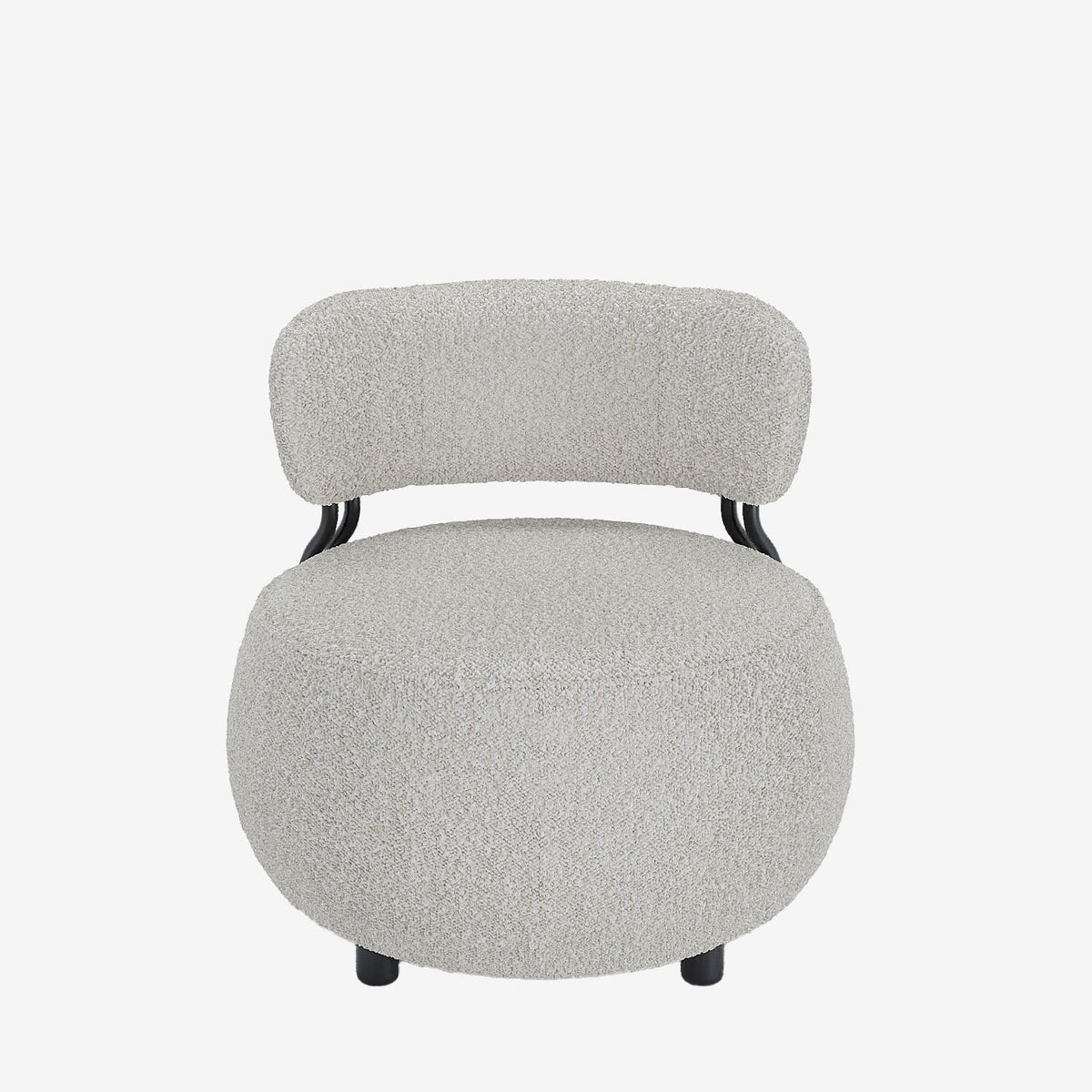 Fauteuil rond en laine boucl e