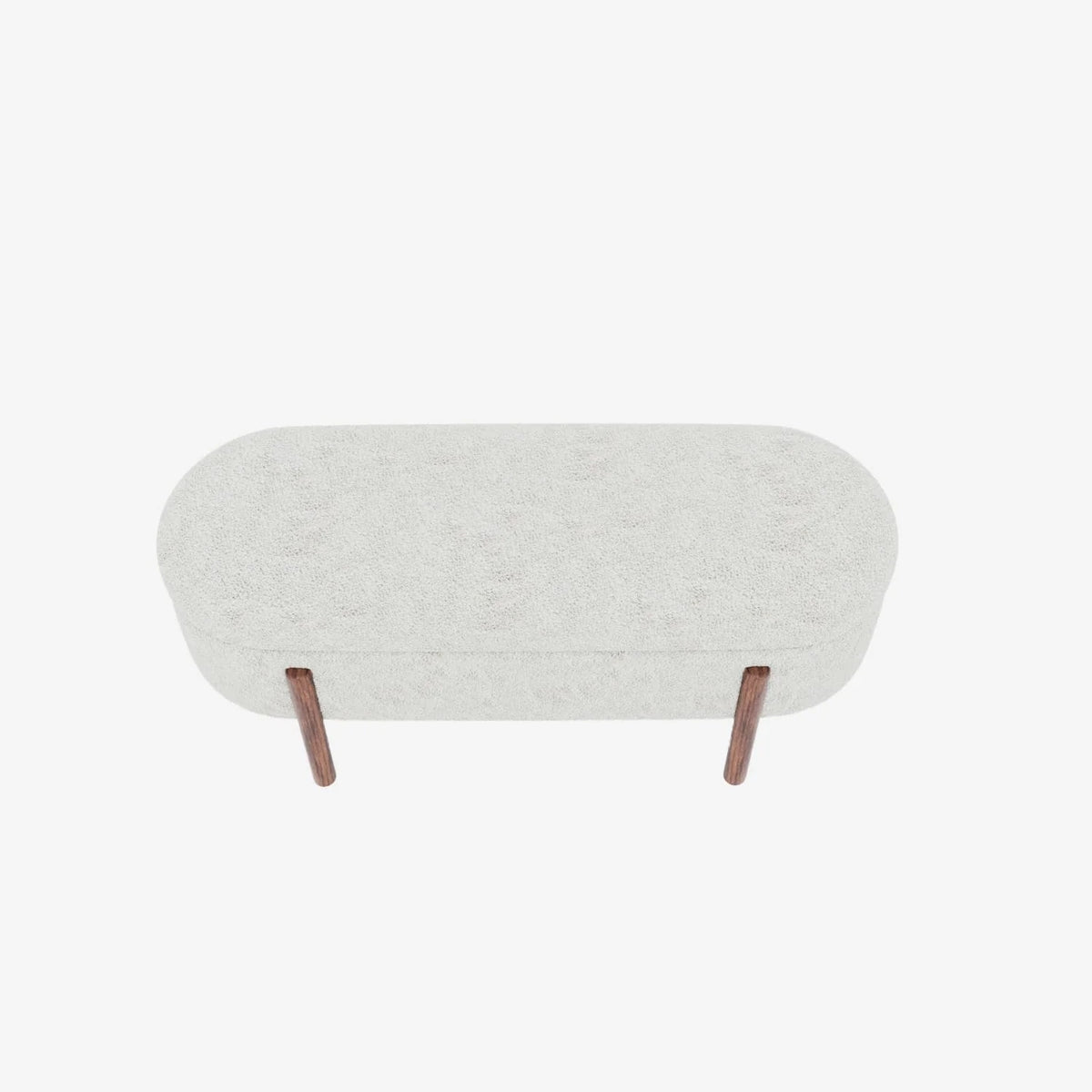 Marianne   Banc coffre de rangement en tissu boucl  cr me