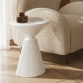 Table d'appoint ronde blanche en ciment Prune