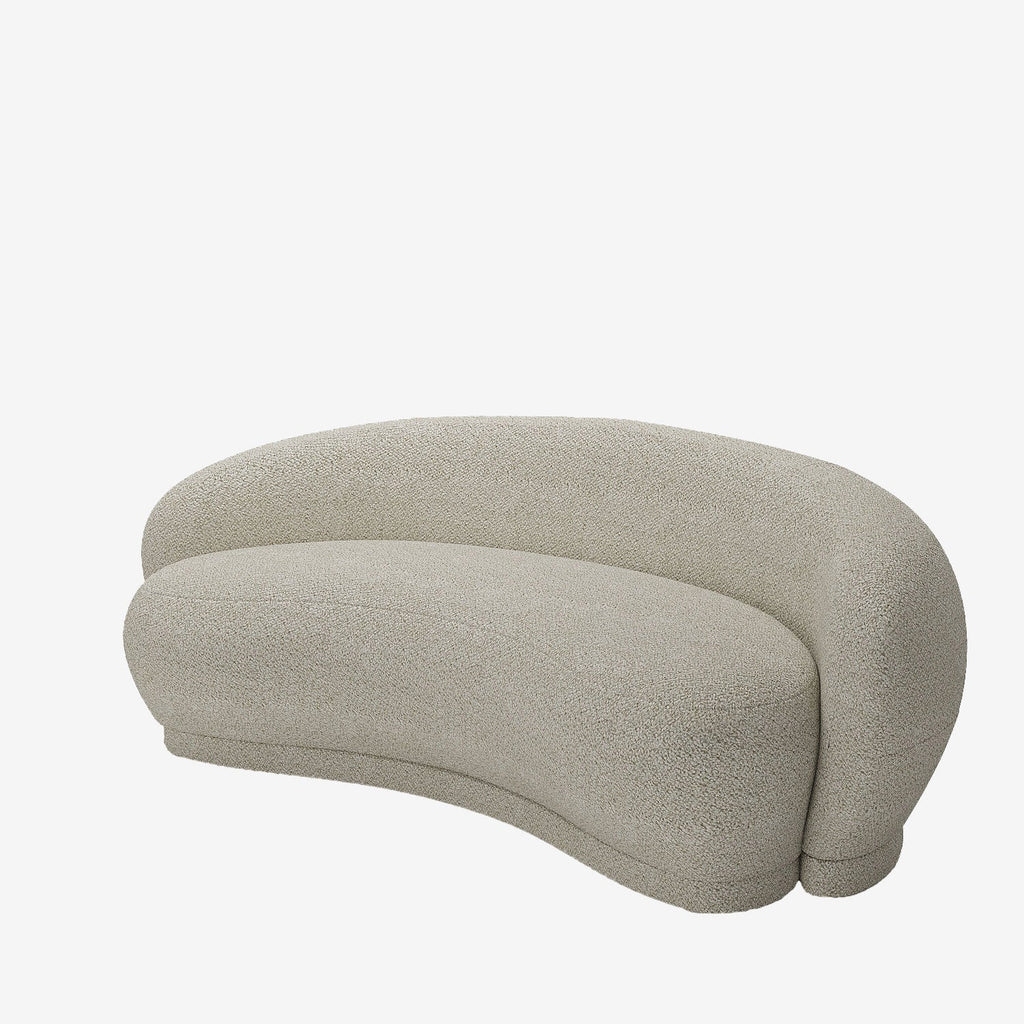 Canap  3-4 places en tissu bouclette beige Bianca