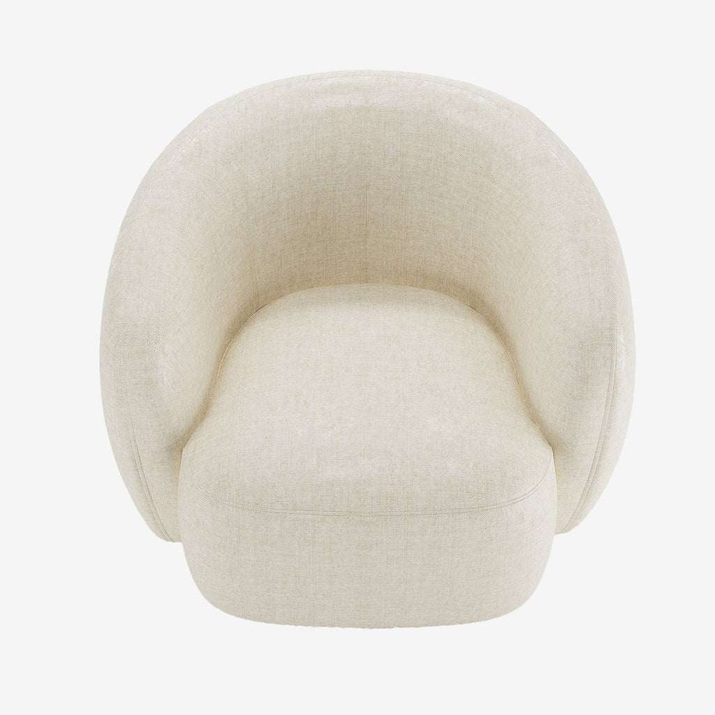 Fauteuil design demi-tonneau en velours vintage cr me Victoria