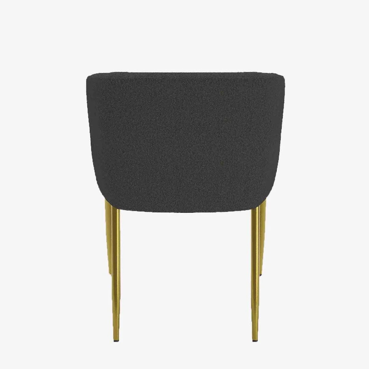 Fauteuil de salle   manger bouclette gris fonc  Basile