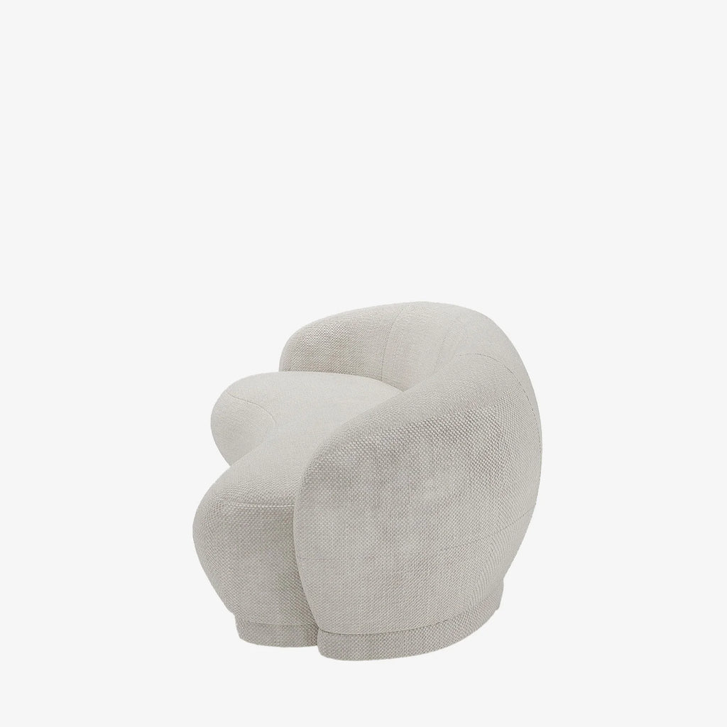 Canap  3-4 places en tissu chenille cr me Bianca