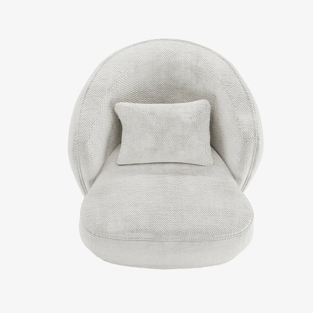 Fauteuil design tissu chenille blanc Pablo