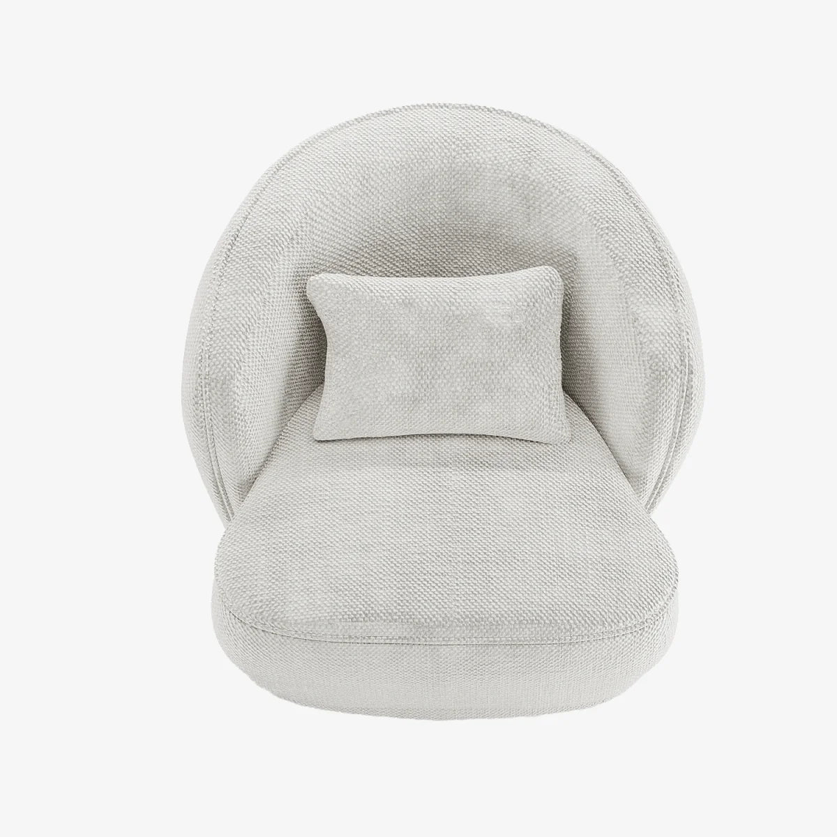 Fauteuil design tissu chenille blanc Pablo