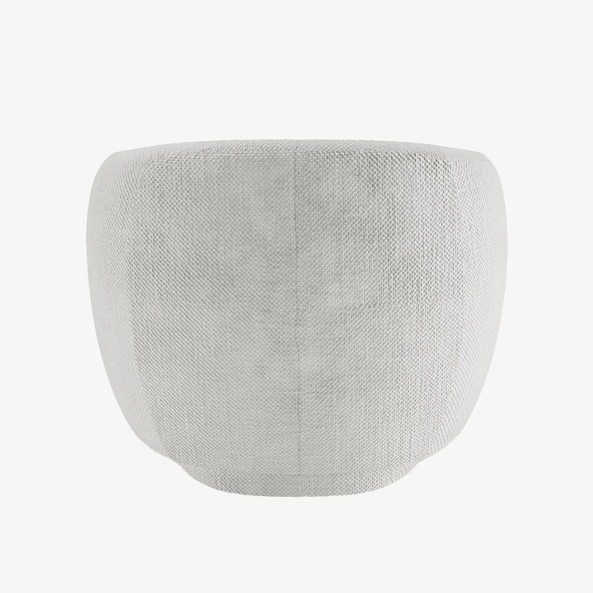 Fauteuil design demi-tonneau tissu chenille blanc Victoria