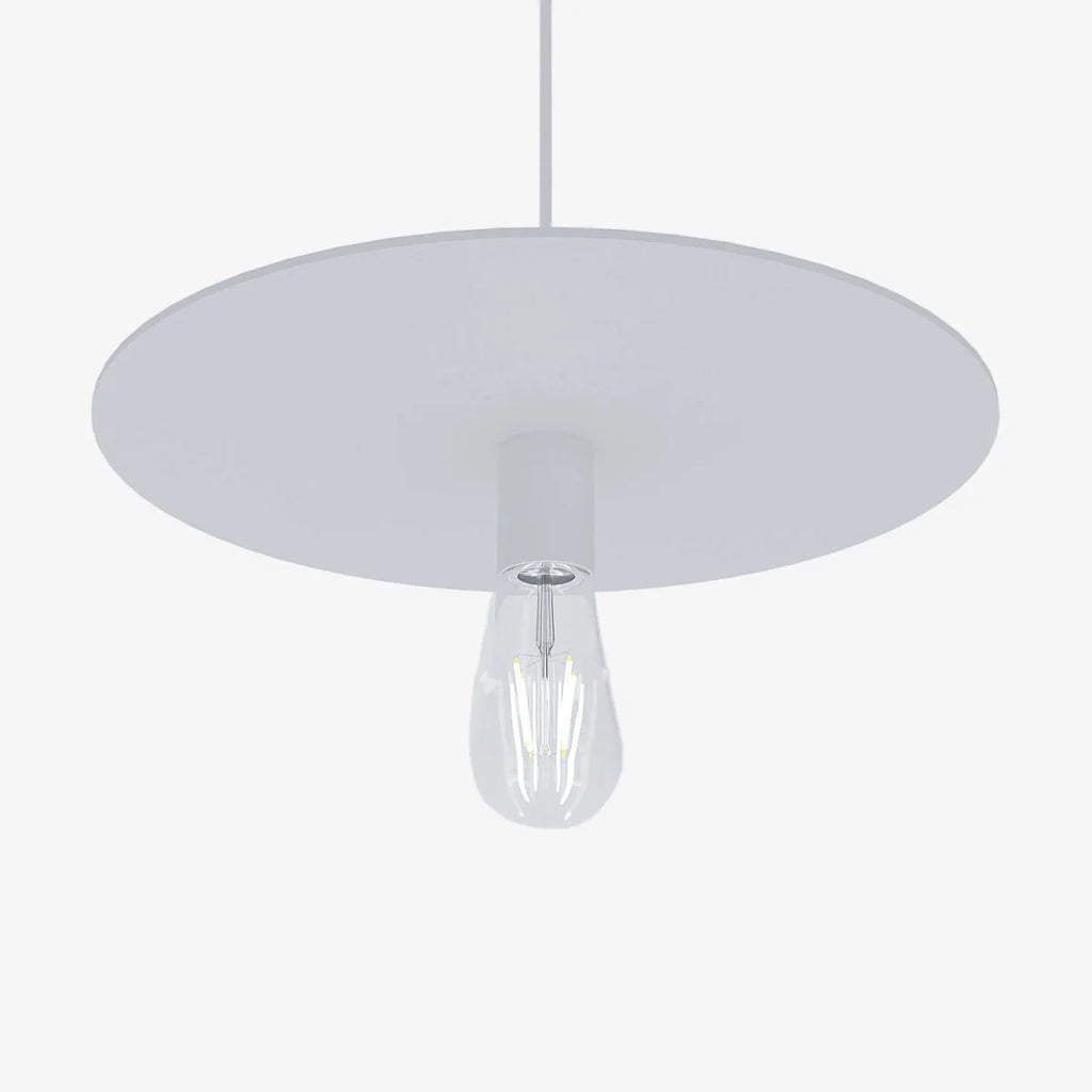 Luminaire suspension circulaire en métal blanc