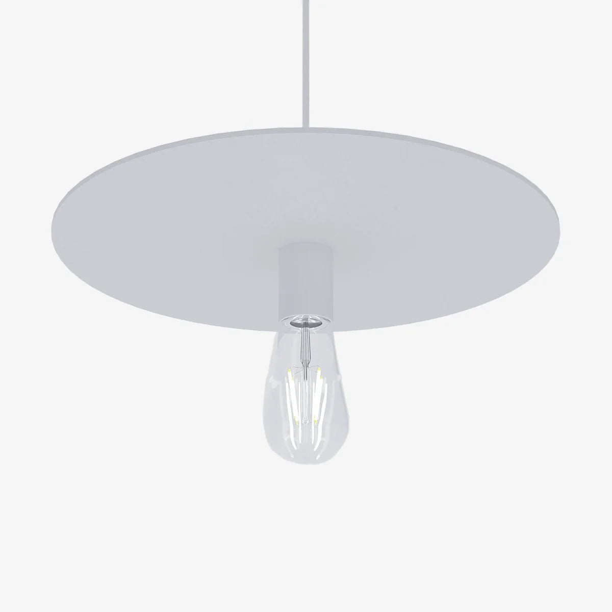 Luminaire suspension circulaire en métal blanc
