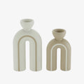 Lot de 2 bougeoirs art moderne en c ramique Chicago