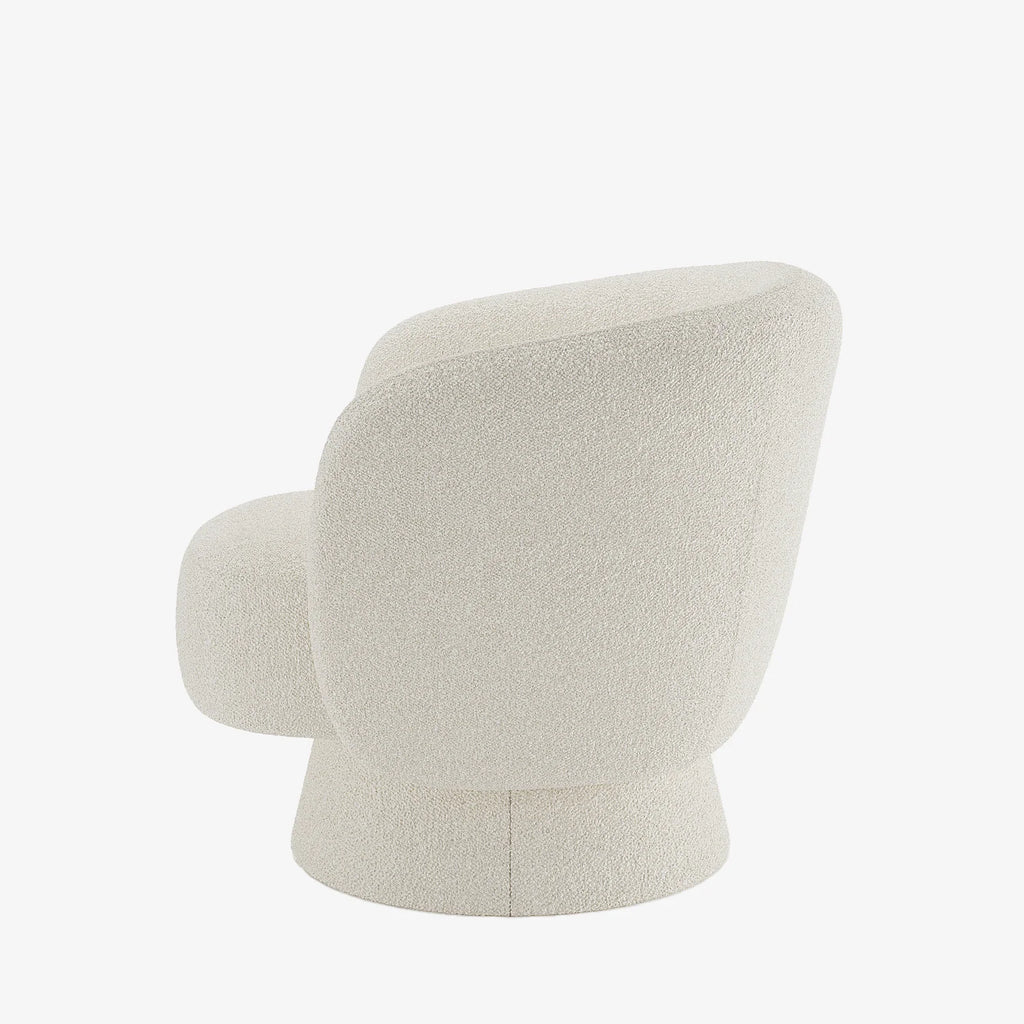 Fauteuil bouclette pivotant couleur cr me Salma