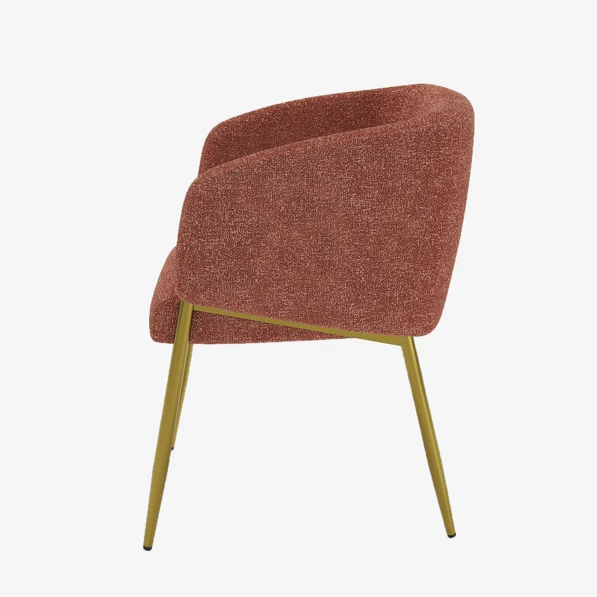 Fauteuil de salle   manger bouclette couleur brique Basile