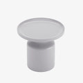 Table d'appoint ronde en métal gris clair
