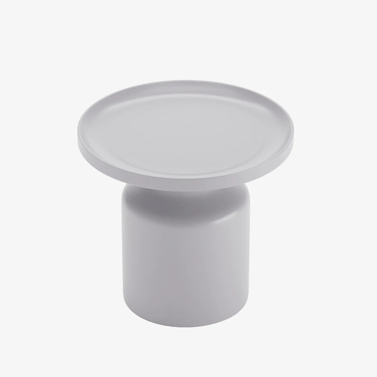 Table d'appoint ronde en métal gris clair