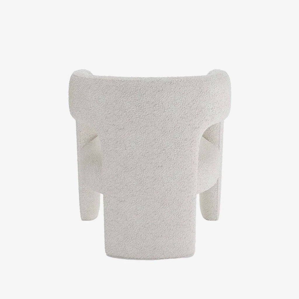 Fauteuil de salle à manger en bouclette gris-crème