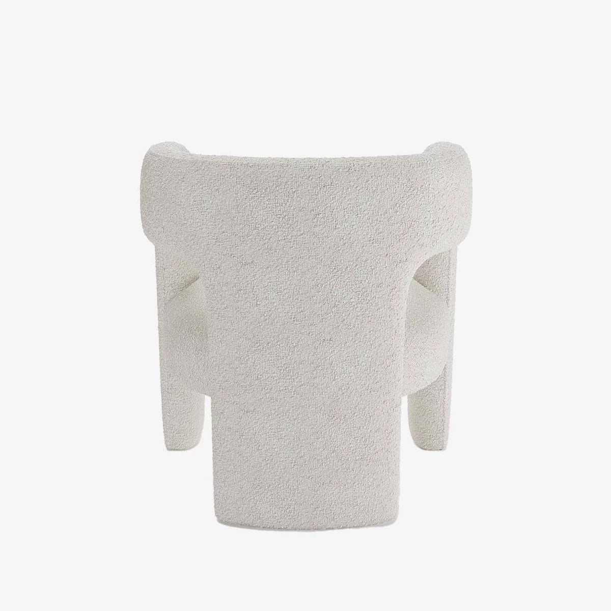 Fauteuil de salle à manger en bouclette gris-crème