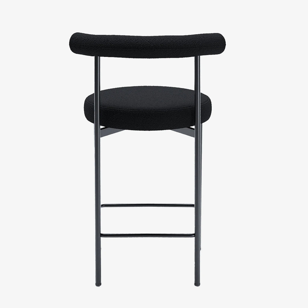 Lot de 2 chaises de bar bouclette grise anthracite  Charlotte